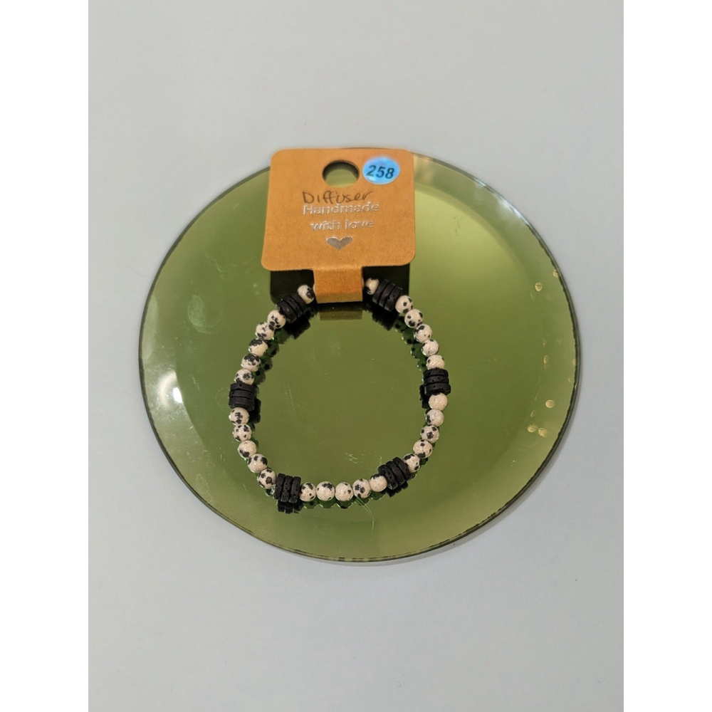 Dalmatian & Lava Stone Diffuser Bracelet